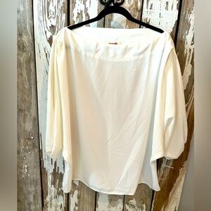 Mazik Cream blouse size large Boatneck puff sleeves